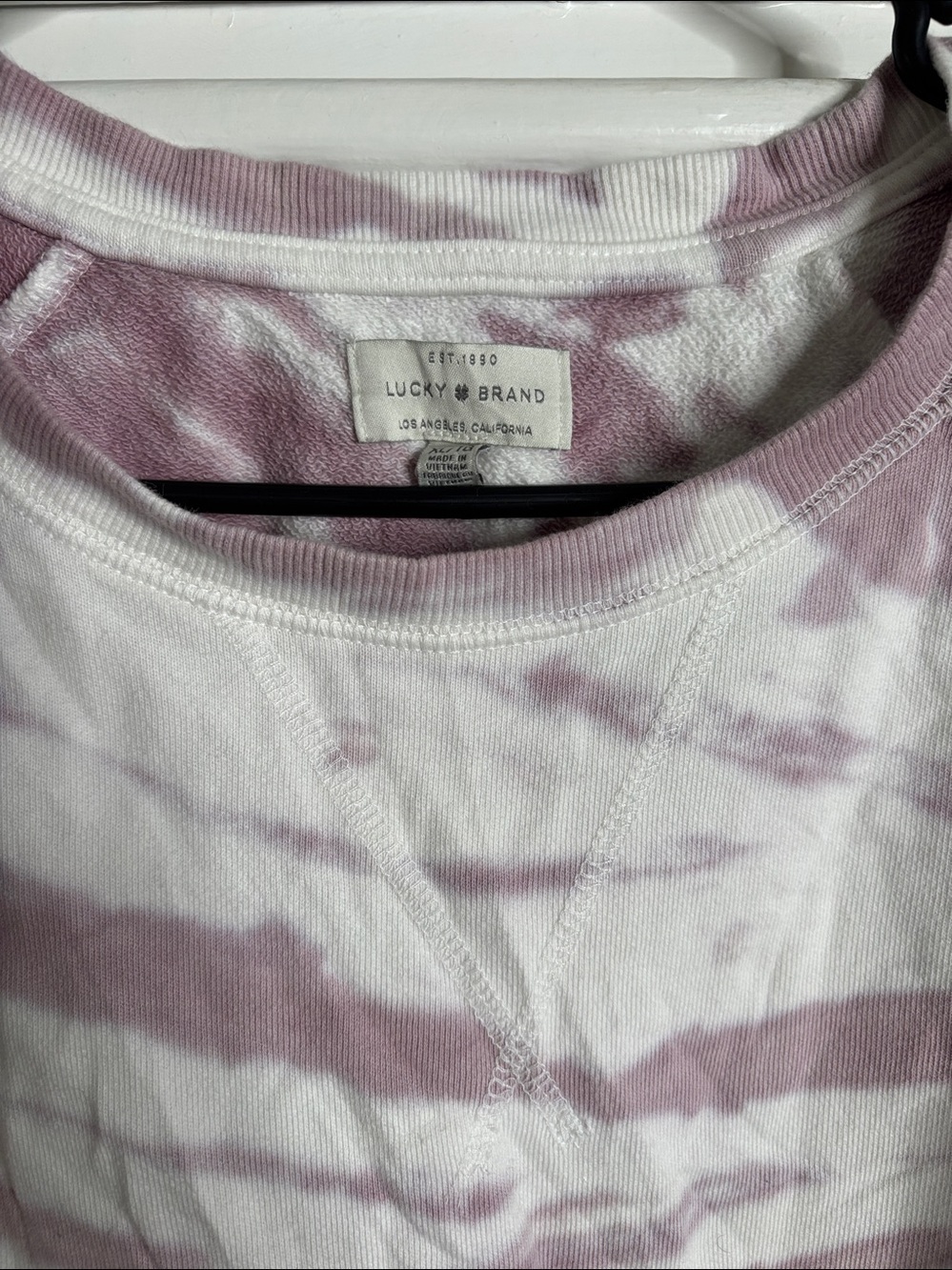 Lucky Brand Pink and White Tie-Dye Crewneck Sweatshirt size XL - Picture 2 of 9